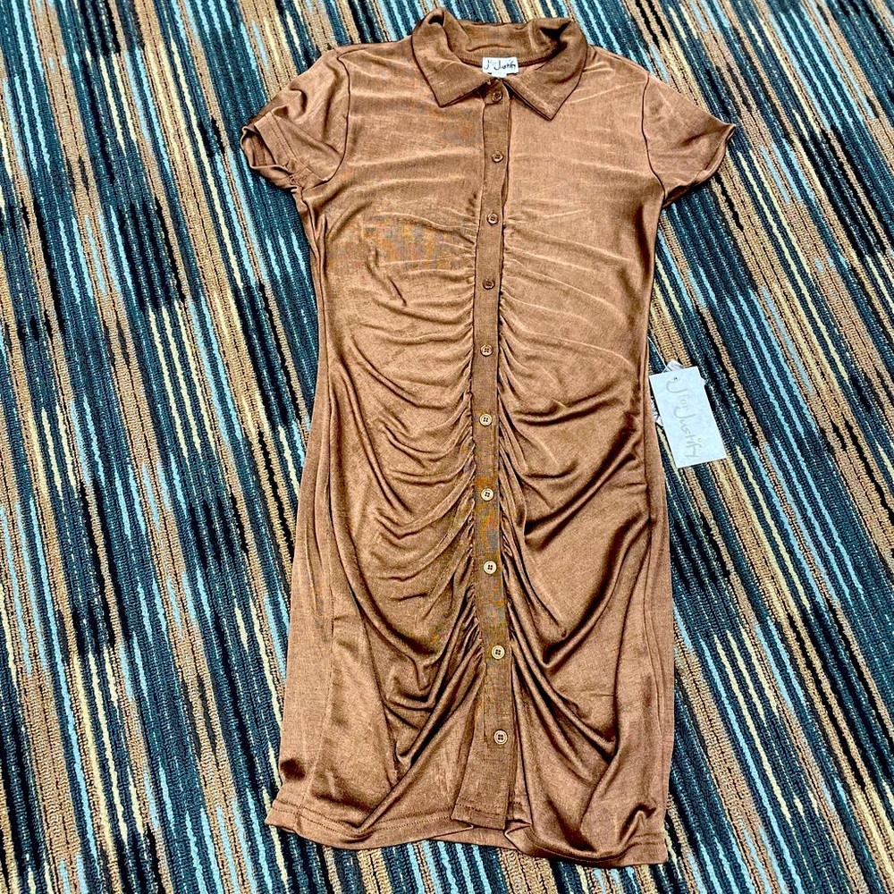 J for Justify brown dress, polyester & spandex